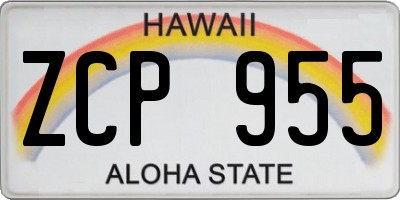 HI license plate ZCP955