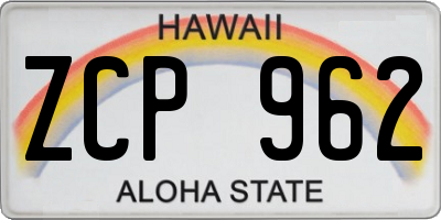 HI license plate ZCP962