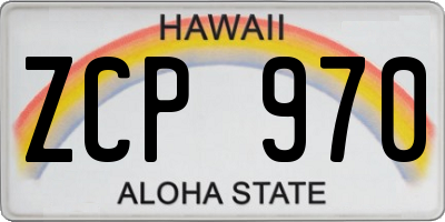 HI license plate ZCP970
