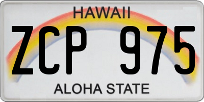 HI license plate ZCP975