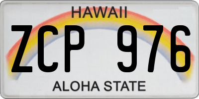 HI license plate ZCP976