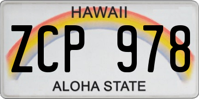 HI license plate ZCP978