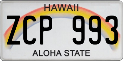 HI license plate ZCP993