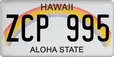 HI license plate ZCP995