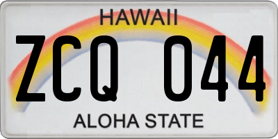 HI license plate ZCQ044