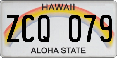HI license plate ZCQ079