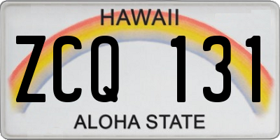 HI license plate ZCQ131