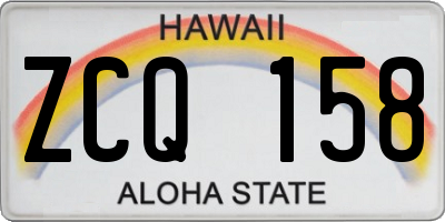 HI license plate ZCQ158