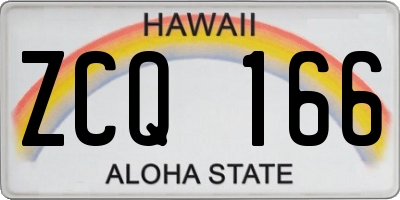 HI license plate ZCQ166