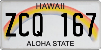 HI license plate ZCQ167