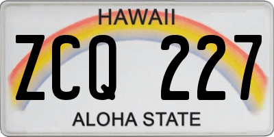 HI license plate ZCQ227