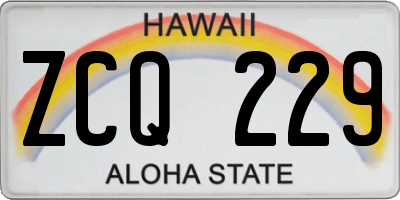 HI license plate ZCQ229