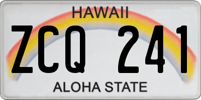 HI license plate ZCQ241