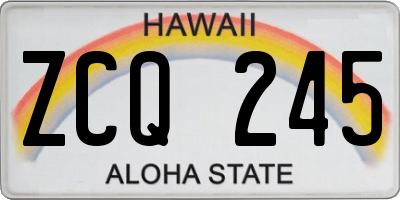 HI license plate ZCQ245