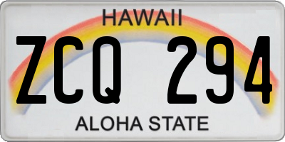 HI license plate ZCQ294