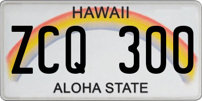 HI license plate ZCQ300
