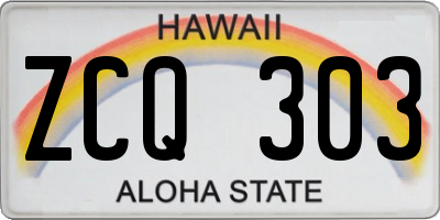 HI license plate ZCQ303