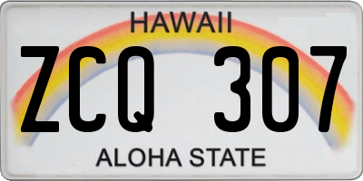 HI license plate ZCQ307