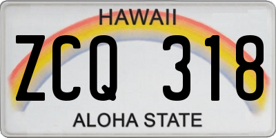 HI license plate ZCQ318