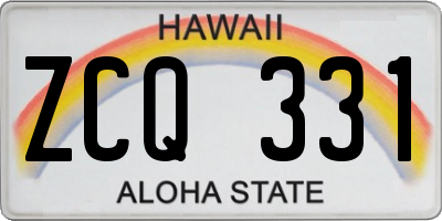 HI license plate ZCQ331