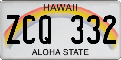 HI license plate ZCQ332