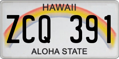 HI license plate ZCQ391