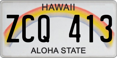 HI license plate ZCQ413