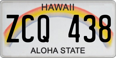 HI license plate ZCQ438