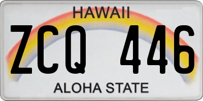 HI license plate ZCQ446
