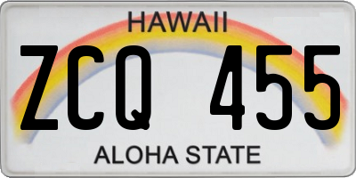 HI license plate ZCQ455