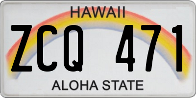 HI license plate ZCQ471