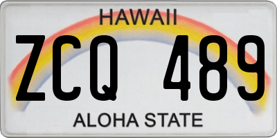 HI license plate ZCQ489