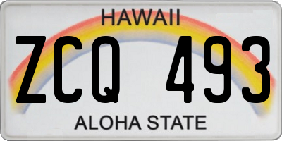 HI license plate ZCQ493