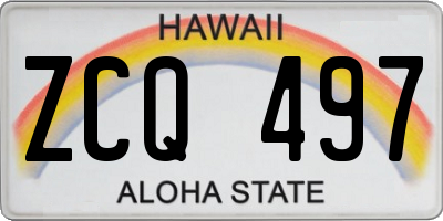 HI license plate ZCQ497