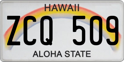 HI license plate ZCQ509