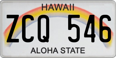HI license plate ZCQ546