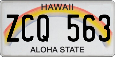 HI license plate ZCQ563