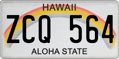 HI license plate ZCQ564