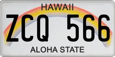 HI license plate ZCQ566