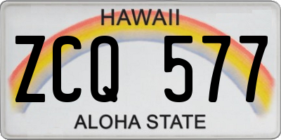 HI license plate ZCQ577