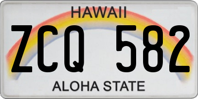 HI license plate ZCQ582