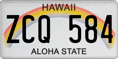 HI license plate ZCQ584