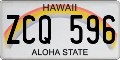 HI license plate ZCQ596