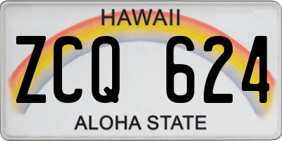 HI license plate ZCQ624