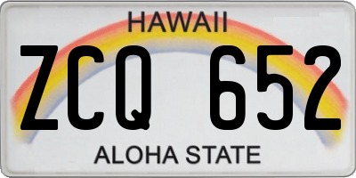 HI license plate ZCQ652