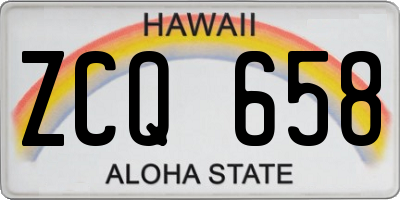 HI license plate ZCQ658