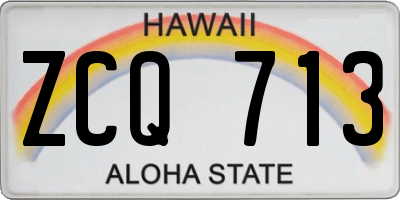 HI license plate ZCQ713