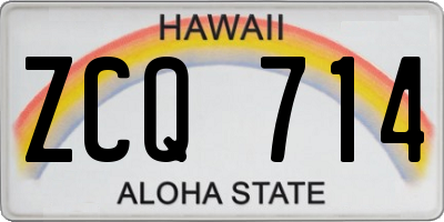 HI license plate ZCQ714