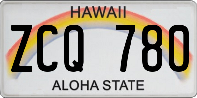 HI license plate ZCQ780