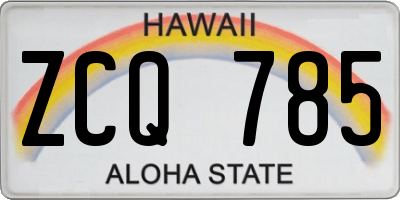 HI license plate ZCQ785